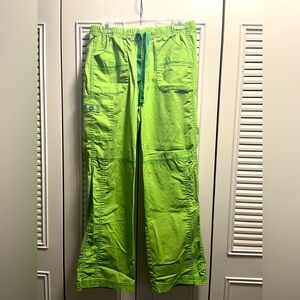 Bright Green Cargo Scrub Pants